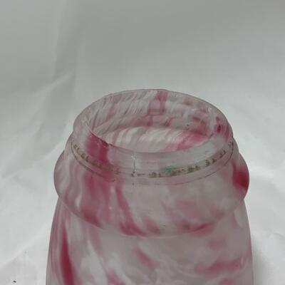 [4] VINTAGE | Satin Glass Marbled Sugar Shaker | White | Cranberry