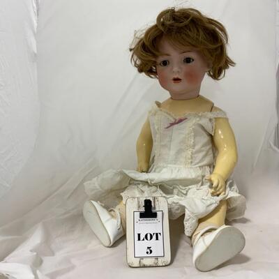 [5] ANTIQUE | 1920s | Bahr & Proschild 678 Bisque Head Doll | 24â€ | Vintage Wig 