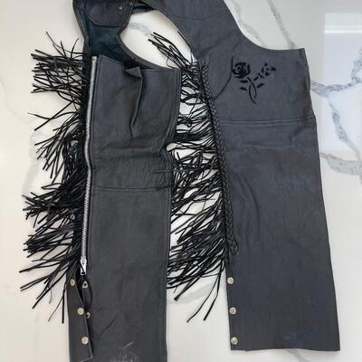 Lot 232 - Genuine Leather Fringe Vest and Pants