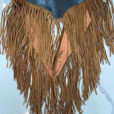 Lot 232 - Genuine Leather Fringe Vest and Pants