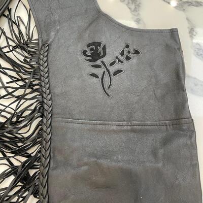 Lot 232 - Genuine Leather Fringe Vest and Pants