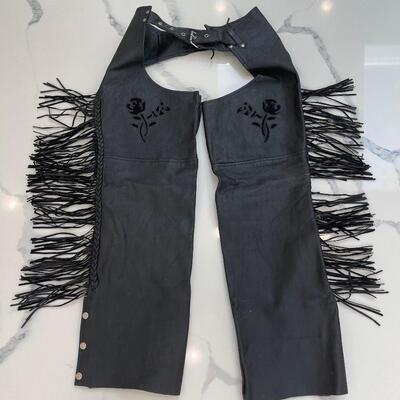 Lot 232 - Genuine Leather Fringe Vest and Pants