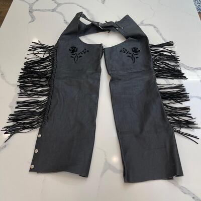 Lot 232 - Genuine Leather Fringe Vest and Pants