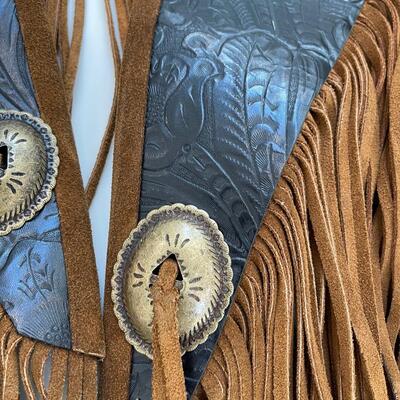 Lot 232 - Genuine Leather Fringe Vest and Pants