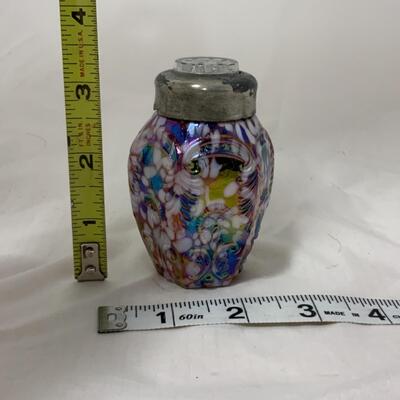 [7] VINTAGE | Single Carnival Glass Shaker | Glass Insert Lid