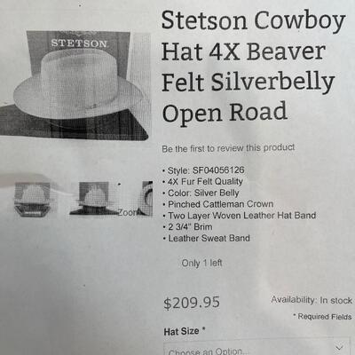 Lot 241 - Stetson Hat and Hat Belt