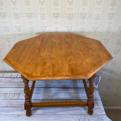 Vintage Octagon Wood Side End Table