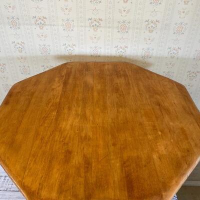 Vintage Octagon Wood Side End Table