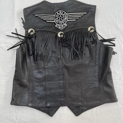 Lot 246 - Harley-Davidson and Tribe America Leather Vests