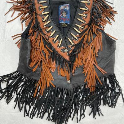 Lot 246 - Harley-Davidson and Tribe America Leather Vests