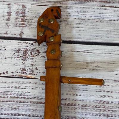 Primitive Folk Art Carved Wood String Instrument 