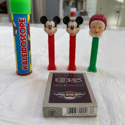 Lot 254 - Harley-Davidson Cards, PEZ Dispenser and Kaleidoscope