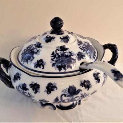 Lot #2  Blue White Tureen with Ladle