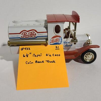 6 1/2"L Pepsi Die-cast Coin Bank -Item# 422