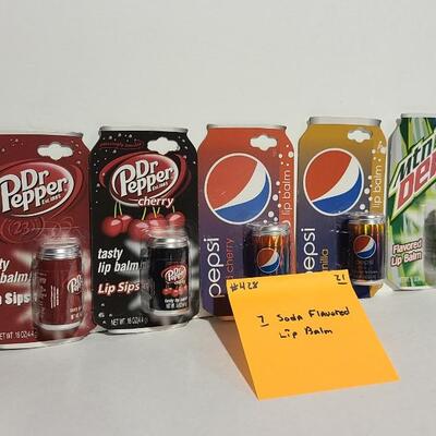 7 Soda Flavored Lip Balm Pepsi Dr Pepper  -Item# 428