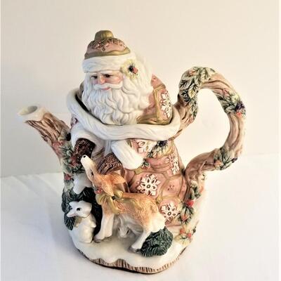 Lot #8  Fitz & Floyd Santa Teapot