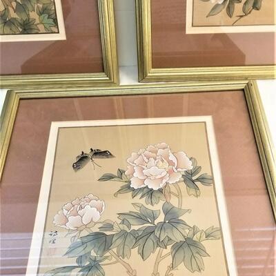 Lot #15  Three Asian Style Prints - Floral Motifs