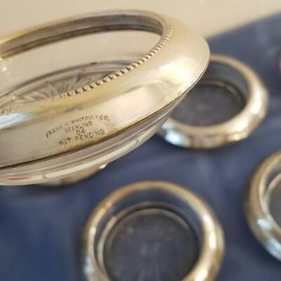 Lot #30  Lot of Frank Whiting Sterling Silver and Glass Coasters
