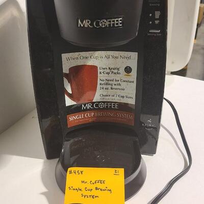 Mr. Coffee- Single Cup Brewing Machine -Item# 458