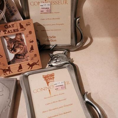 Lot 146: Assorted NEW Cat Theme Photo Frames + Grumpy Cat Plush