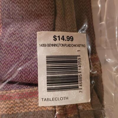 Lot 159: 60" Round Plaid Tablecloth