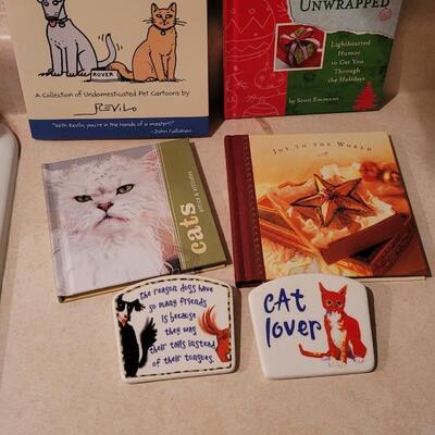 Lot 177: New Hallmark Cat Magnets + Books 