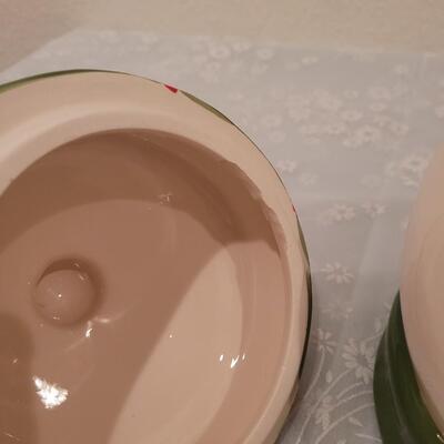 Lot 183: Snowman Cookie Jar and Holiday Cookie Cutters