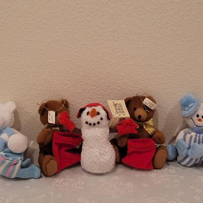 Lot 188: Christmas Plushies - 2 with Gloves for Gift