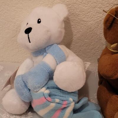 Lot 188: Christmas Plushies - 2 with Gloves for Gift