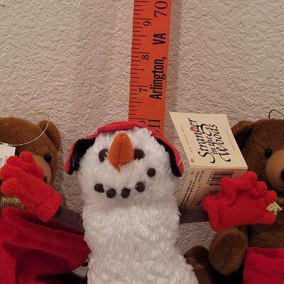 Lot 188: Christmas Plushies - 2 with Gloves for Gift