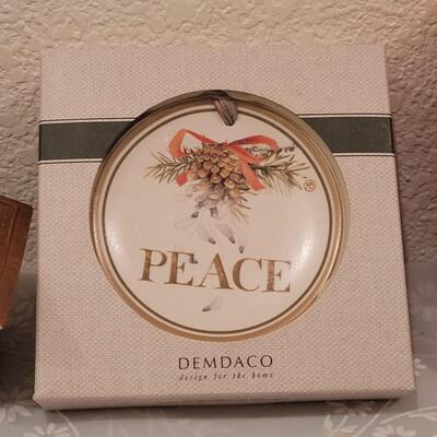 Lot 189: Christmas Small Plates, Ornaments and Tree Box