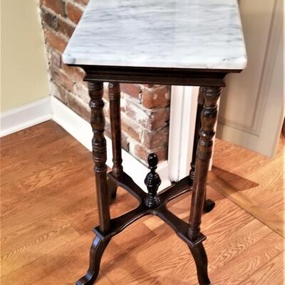 Lot #45  Marble Top Side Table - Decorator Piece