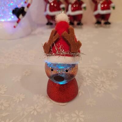 Lot 199: Light Up Christmas Globes and Santa Ornaments 