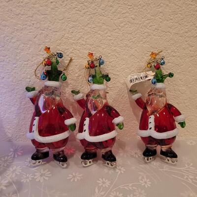 Lot 199: Light Up Christmas Globes and Santa Ornaments 