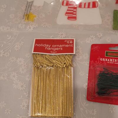 Lot 212: Christmas Window Gels, Ornament Hangers and Ribbon 