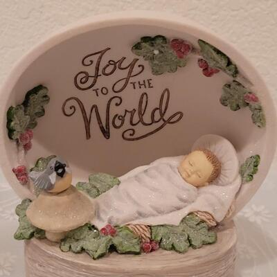 Lot 222: Hallmark light Up Joy to the World and Angel with Lamb