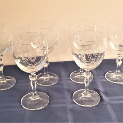 Lot #52  Nice Lot of Irish DUISKE Crystal - 6 large goblets
