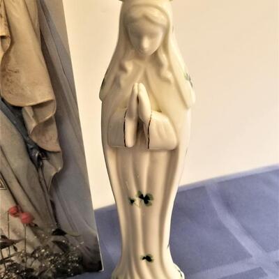 Lot #53  Religious Lot - Virgin Mary book, statue, 2 icons