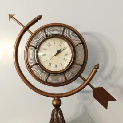 Desktop Armillary Style Wire Design Clock Battery Operated 21
