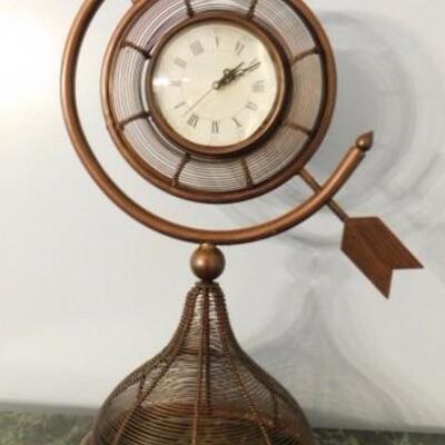 Desktop Armillary Style Wire Design Clock Battery Operated 21