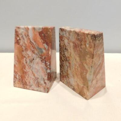 Set of Marble Book Ends