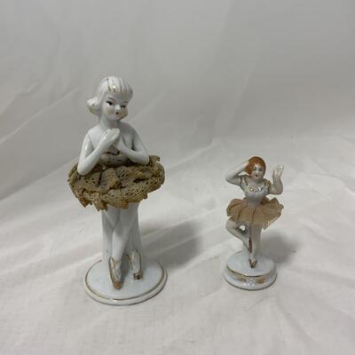 [15] VINTAGE | 1950s | Ballerina Figures with Lace Tutus | Made in Japan