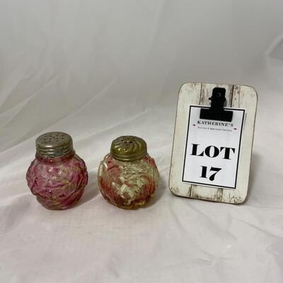 [17] ANTIQUE | Married Shaker Set | Cranberry Marbleized  