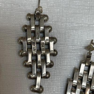 Lot 262 - Sterling Silver Necklace, Earrings, Bracelet and Silver Colored Cross