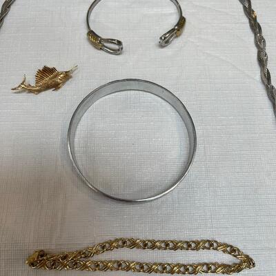 Lot 265 - Pewter Cuff Bracelet & Costume Jewelry