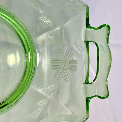 Green Etched Glass Folded Plate