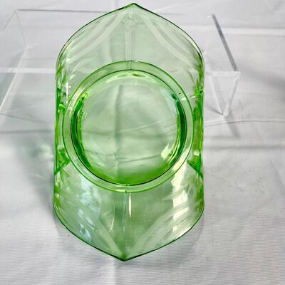 Green Etched Glass Folded Plate