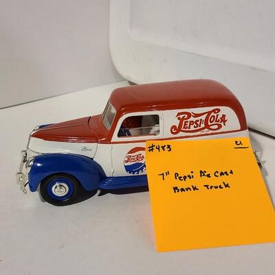 Pepsi Die-cast Coin Bank Truck -Item# 483