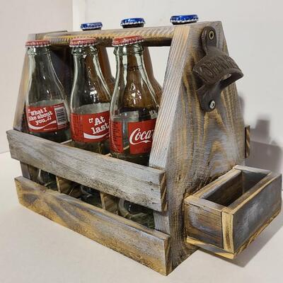  Wooden Coke Pepsi Holder with Opener -Item# 493
