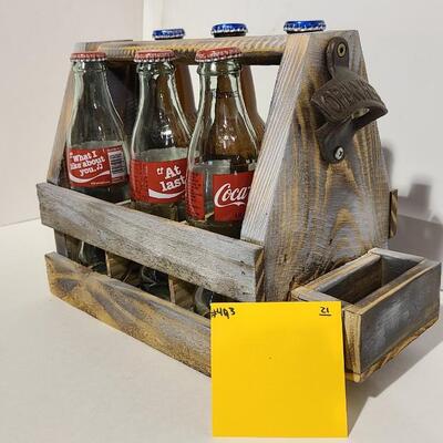  Wooden Coke Pepsi Holder with Opener -Item# 493
